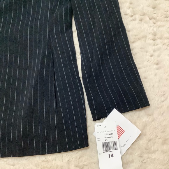 ✨ GARFIELD & MARKS Pinstripe Navy Blue Blazers NEW - Size 14 - Picture 5 of 9